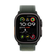 For Apple Watch 42mm / 41mm / 40mm / 38mm Trail Loop Nylon Watch Band(Green + Black Titanium Finish)
