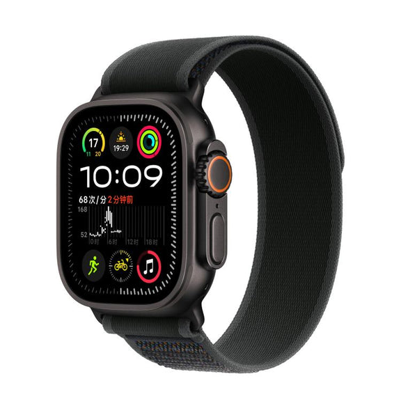 For Apple Watch 42mm / 41mm / 40mm / 38mm Trail Loop Nylon Watch Band(Black + Black Titanium Finish)