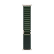 For Apple Watch 46mm / 49mm / 45mm / 44mm Alpine Loop Nylon Watch Band(Dark Green Silver Buckle)