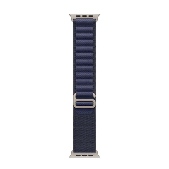 For Apple Watch 46mm / 49mm / 45mm / 44mm Alpine Loop Nylon Watch Band(Navy Silver Buckle)
