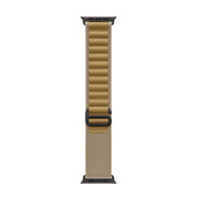 For Apple Watch 46mm / 49mm / 45mm / 44mm Alpine Loop Nylon Watch Band(Tan Black Buckle)