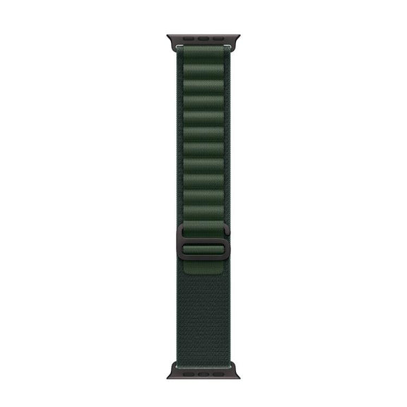 For Apple Watch 42mm / 41mm / 40mm / 38mm Alpine Loop Nylon Watch Band(Dark Green Black Buckle)