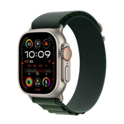 For Apple Watch 42mm / 41mm / 40mm / 38mm Alpine Loop Nylon Watch Band(Dark Green Silver Buckle)