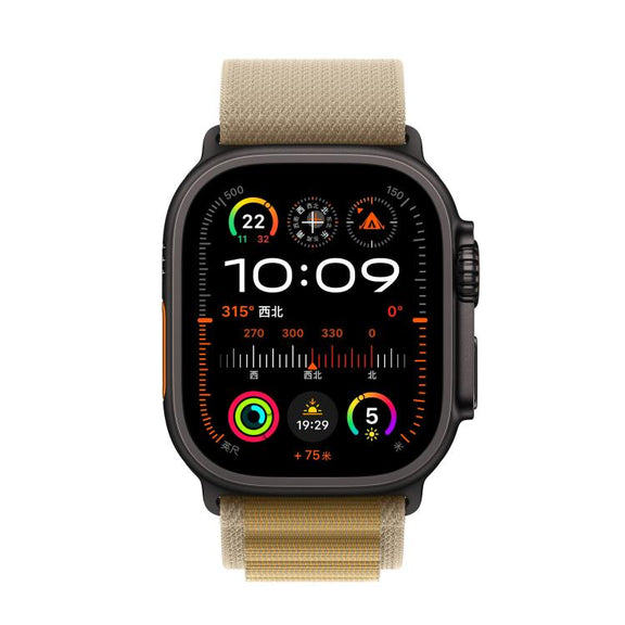 For Apple Watch 42mm / 41mm / 40mm / 38mm Alpine Loop Nylon Watch Band(Tan Black Buckle)