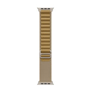 For Apple Watch 42mm / 41mm / 40mm / 38mm Alpine Loop Nylon Watch Band(Tan Silver Buckle)