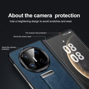 For Huawei Mate X6 SULADA PC Hybrid Leather Texture Skin Feel Shockproof Phone Case(Blue)