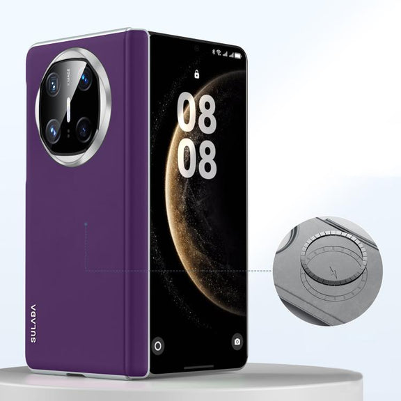 For Huawei Mate X6 SULADA Skin Feel Liquid Leather Shockproof Phone Case(Purple)