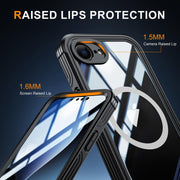 For iPhone 16e RedPepper Tempered Glass MagSafe Phone Case(Black)