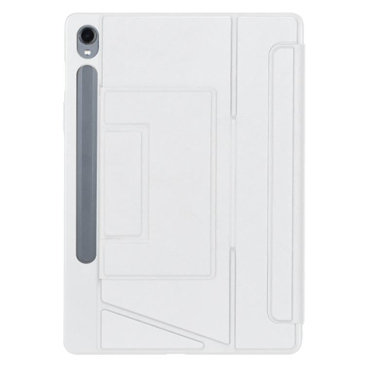 For Samsung Galaxy Tab S10 FE / S9 FE / S9 Holder Floating Detachable Backlight Keyboard Tablet Leather Case with Touchpad(White) - Samsung Keyboard by PMC Jewellery | Online Shopping South Africa | PMC Jewellery | Buy Now Pay Later Mobicred
