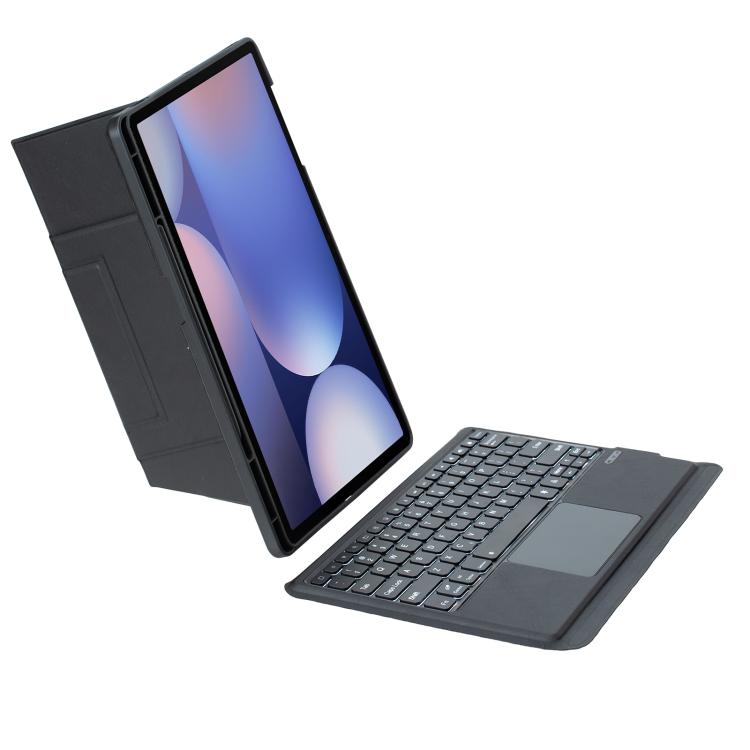 For Samsung Galaxy Tab S10+ / S9 FE+ / S9+ Holder Floating Detachable Backlight Keyboard Tablet Leather Case with Touchpad(Black) - Samsung Keyboard by PMC Jewellery | Online Shopping South Africa | PMC Jewellery | Buy Now Pay Later Mobicred