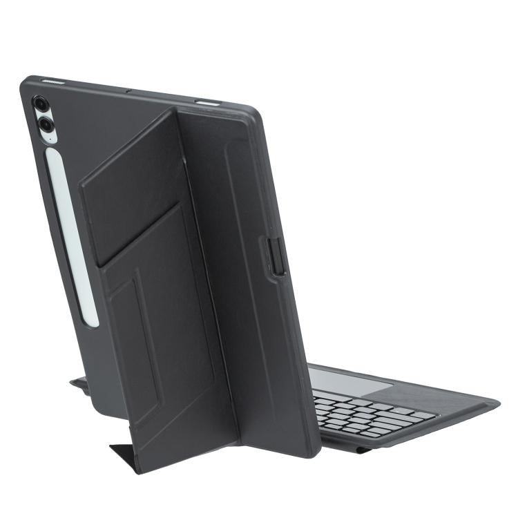 For Samsung Galaxy Tab S10+ / S9 FE+ / S9+ Holder Floating Detachable Backlight Keyboard Tablet Leather Case with Touchpad(Black) - Samsung Keyboard by PMC Jewellery | Online Shopping South Africa | PMC Jewellery | Buy Now Pay Later Mobicred