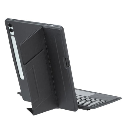 For Samsung Galaxy Tab S10+ / S9 FE+ / S9+ Holder Floating Detachable Backlight Keyboard Tablet Leather Case with Touchpad(Black) - Samsung Keyboard by PMC Jewellery | Online Shopping South Africa | PMC Jewellery | Buy Now Pay Later Mobicred
