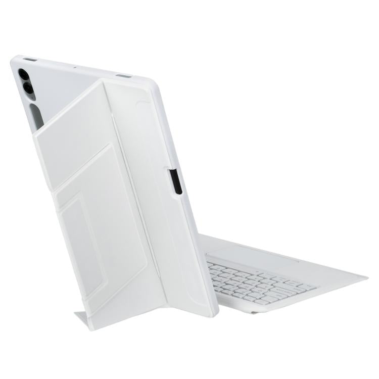 For Samsung Galaxy Tab S10+ / S9 FE+ / S9+ Holder Floating Detachable Backlight Keyboard Tablet Leather Case with Touchpad(White) - Samsung Keyboard by PMC Jewellery | Online Shopping South Africa | PMC Jewellery | Buy Now Pay Later Mobicred