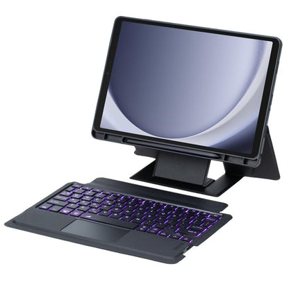 For Samsung Galaxy Tab A9+ Holder Floating Detachable Backlight Keyboard Tablet Leather Case with Touchpad(Black) - Samsung Keyboard by PMC Jewellery | Online Shopping South Africa | PMC Jewellery | Buy Now Pay Later Mobicred