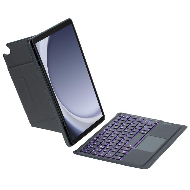 For Samsung Galaxy Tab A9+ Holder Floating Detachable Backlight Keyboard Tablet Leather Case with Touchpad(Black) - Samsung Keyboard by PMC Jewellery | Online Shopping South Africa | PMC Jewellery | Buy Now Pay Later Mobicred