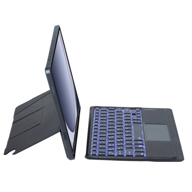 For Samsung Galaxy Tab A9+ Holder Floating Detachable Backlight Keyboard Tablet Leather Case with Touchpad(Black) - Samsung Keyboard by PMC Jewellery | Online Shopping South Africa | PMC Jewellery | Buy Now Pay Later Mobicred