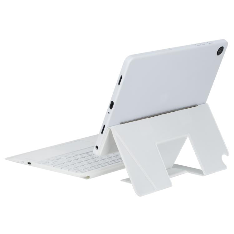 For Samsung Galaxy Tab A9+ Holder Floating Detachable Backlight Keyboard Tablet Leather Case with Touchpad(White) - Samsung Keyboard by PMC Jewellery | Online Shopping South Africa | PMC Jewellery | Buy Now Pay Later Mobicred