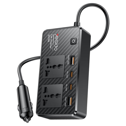 Yesido VC07 200W AC220V Multifunctional Car Inverter(Black) - free shipping - PMC Jewellery - Order now!