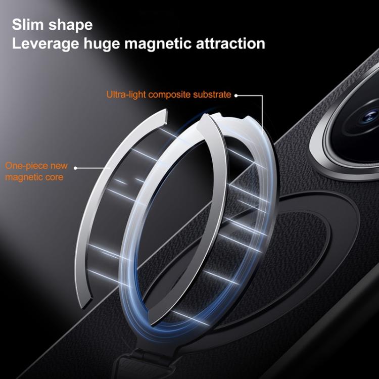 For Honor Magic7 SULADA Top Grain Leather MagSafe Magnetic Holder Phone Case(Black) - free shipping - PMC TechLife - Order now!