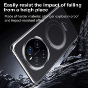 For Honor Magic7 SULADA Top Grain Leather MagSafe Magnetic Holder Phone Case(Black)