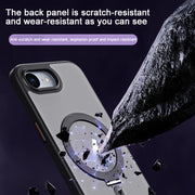 For iPhone 16e Airbag MagSafe Shockproof Frosted Phone Case with Fold Holder(Silver)