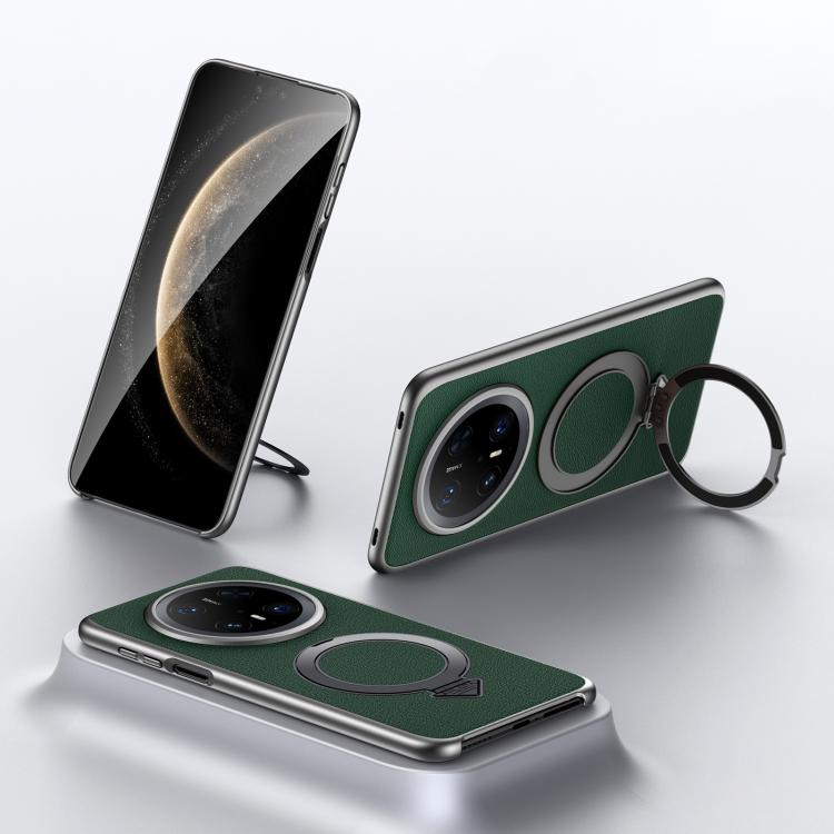For Huawei Mate 70 Pro / Mate 70 Pro+ SULADA Top Grain Leather MagSafe Magnetic Holder Phone Case(Green) - Huawei Cases by SULADA | Online Shopping South Africa | PMC TechLife | Buy Now Pay Later Mobicred