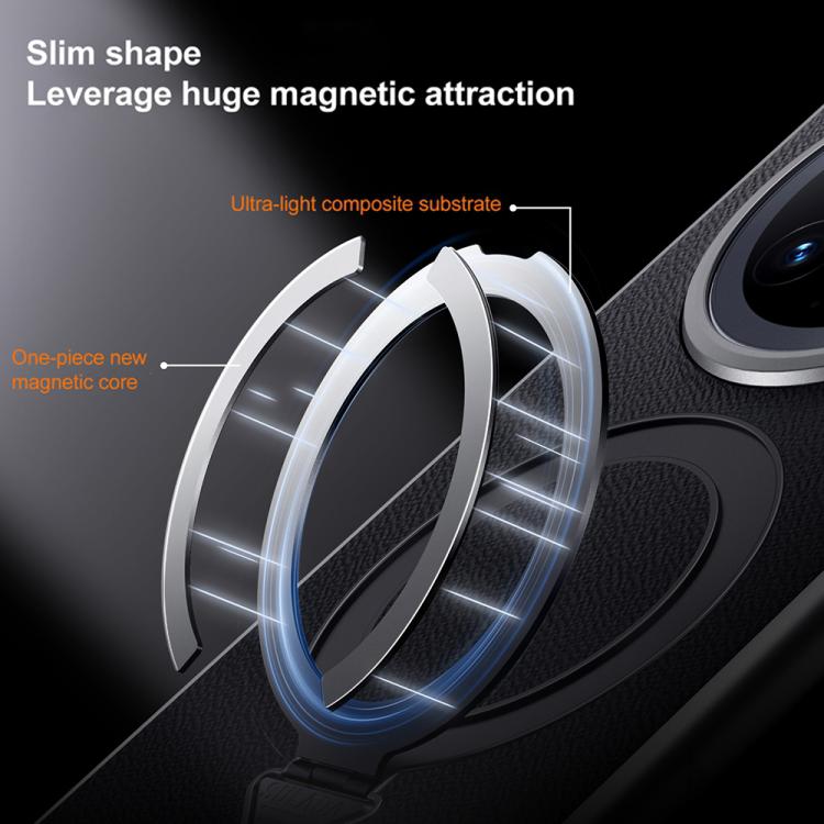 For Huawei Mate 70 SULADA Top Grain Leather MagSafe Magnetic Holder Phone Case(Black) - free shipping - PMC TechLife - Order now!
