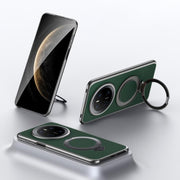 For Huawei Mate 70 SULADA Top Grain Leather MagSafe Magnetic Holder Phone Case(Green)