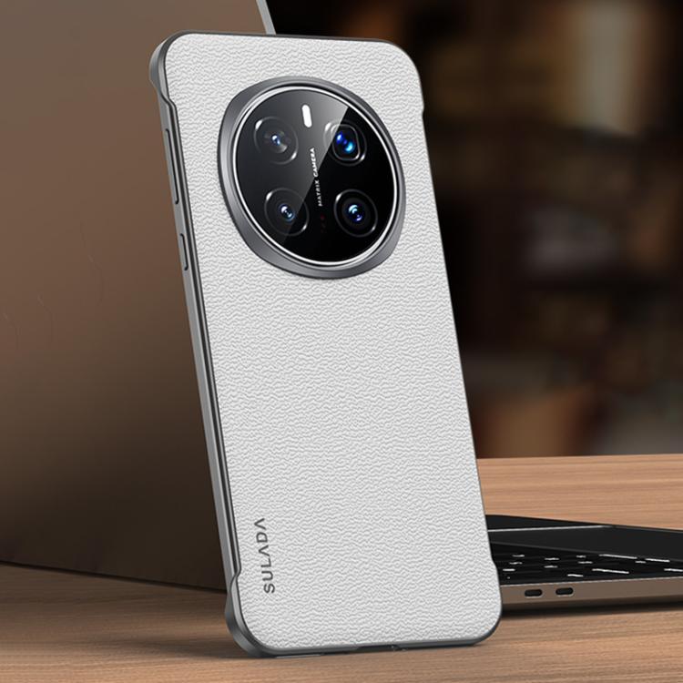 For Honor Magic7 Pro SULADA Frameless Top Layer Cowhide Leather Hybrid PC Phone Case(White) - Honor Cases by SULADA | Online Shopping South Africa | PMC TechLife | Buy Now Pay Later Mobicred