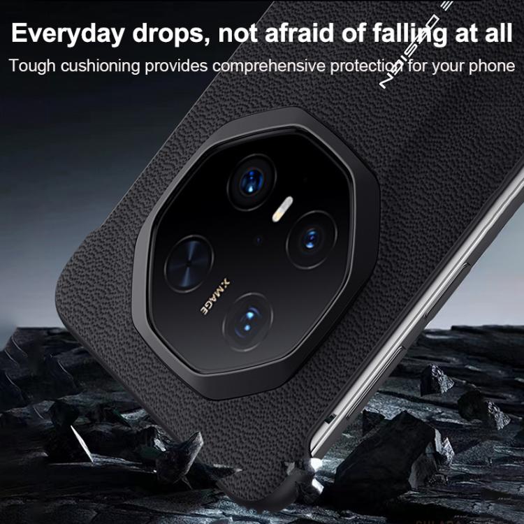 For Huawei Mate 70 RS Ultimate SULADA Frameless Top Layer Cowhide Leather Hybrid PC Phone Case(Red)