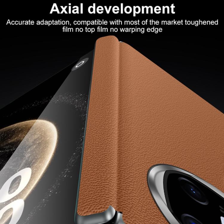 For Huawei Mate X6 SULADA Frameless Top Layer Cowhide Leather Hybrid PC Phone Case(Blue)