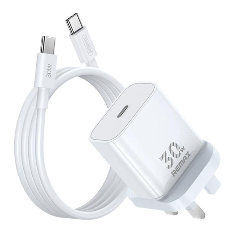 REMAX RP-U71 30W Type-C All-compatible GaN Charger with Data Cable, Plug:UK Plug(White) - USB Charger by REMAX | Online Shopping South Africa | PMC TechLife | Buy Now Pay Later Mobicred