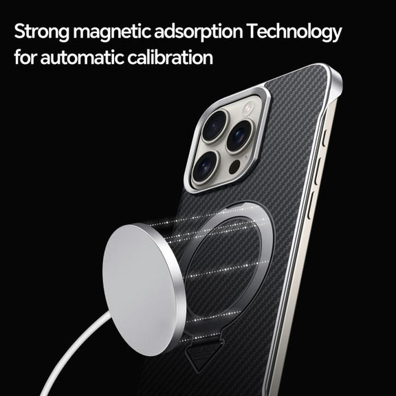 For iPhone 16 Pro SULADA Kevlar Texture MagSafe Magnetic Holder Phone Case(Purple)