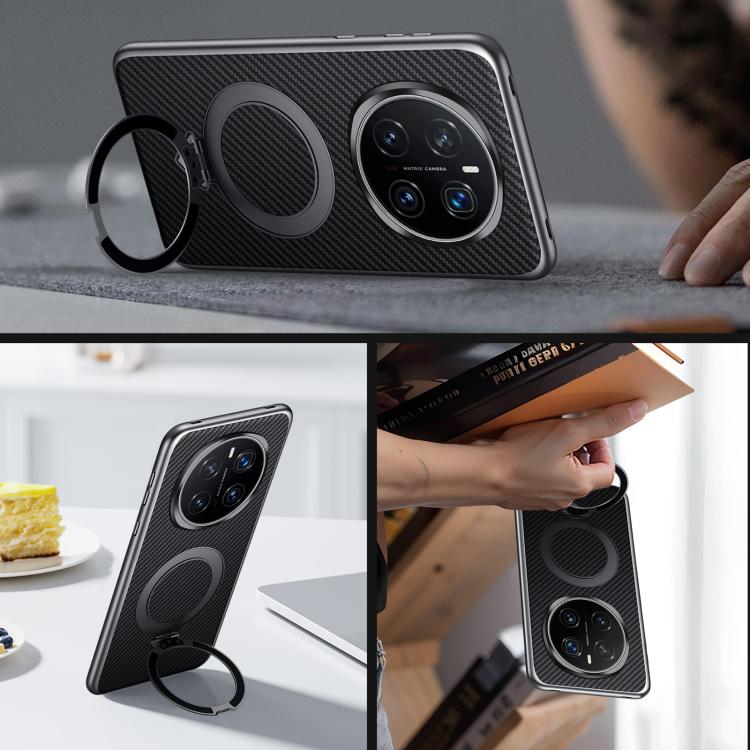 For Honor Magic7 Pro SULADA Kevlar Texture MagSafe Magnetic Holder Phone Case(Black) - Honor Cases by SULADA | Online Shopping South Africa | PMC TechLife | Buy Now Pay Later Mobicred