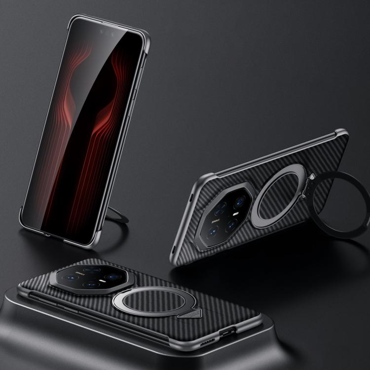 For Huawei Mate 70 RS Ultimate SULADA Kevlar Texture MagSafe Magnetic Holder Phone Case(Black) - free shipping - PMC TechLife - Order now!