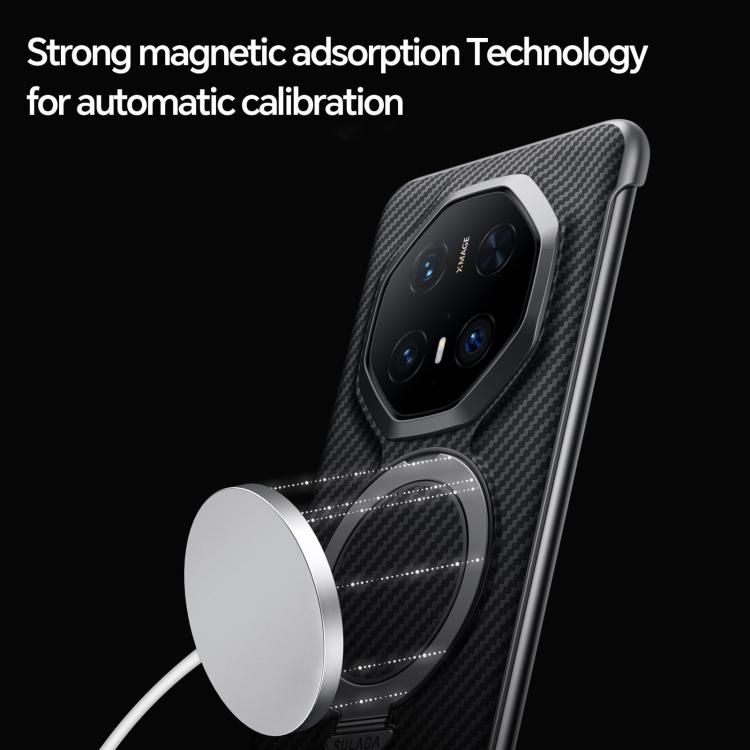 For Huawei Mate 70 RS Ultimate SULADA Kevlar Texture MagSafe Magnetic Holder Phone Case(Black) - free shipping - PMC TechLife - Order now!
