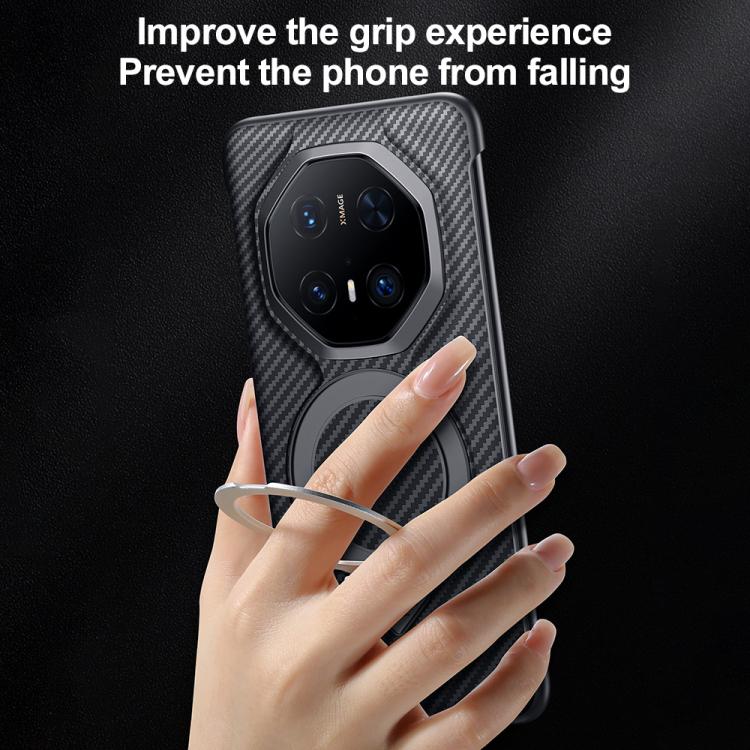 For Huawei Mate 70 RS Ultimate SULADA Kevlar Texture MagSafe Magnetic Holder Phone Case(Black) - free shipping - PMC TechLife - Order now!