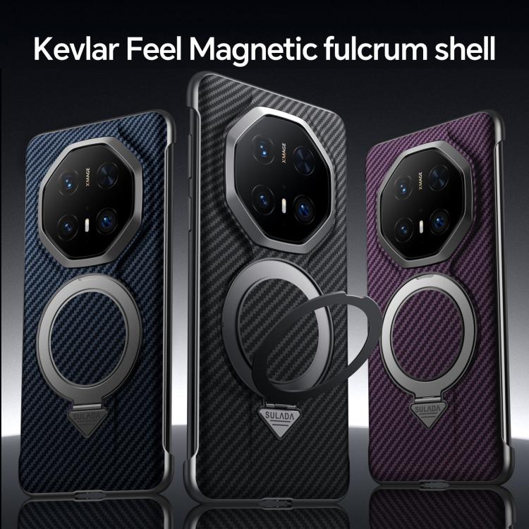 For Huawei Mate 70 RS Ultimate SULADA Kevlar Texture MagSafe Magnetic Holder Phone Case(Brown) - Huawei Cases by SULADA | Online Shopping South Africa | PMC TechLife | Buy Now Pay Later Mobicred