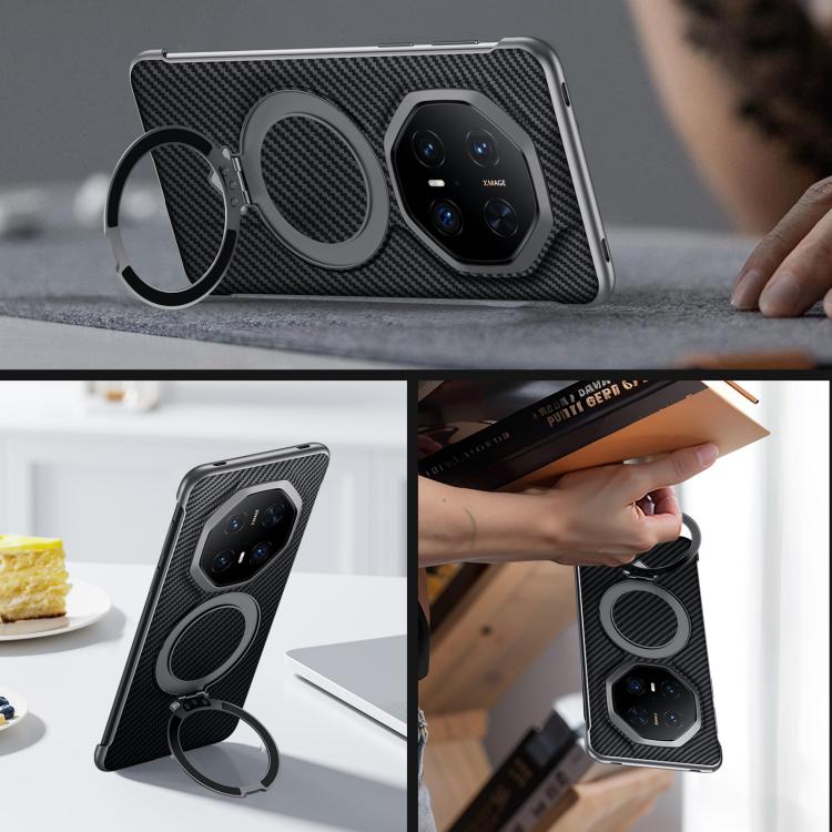 For Huawei Mate 70 RS Ultimate SULADA Kevlar Texture MagSafe Magnetic Holder Phone Case(Brown) - Huawei Cases by SULADA | Online Shopping South Africa | PMC TechLife | Buy Now Pay Later Mobicred