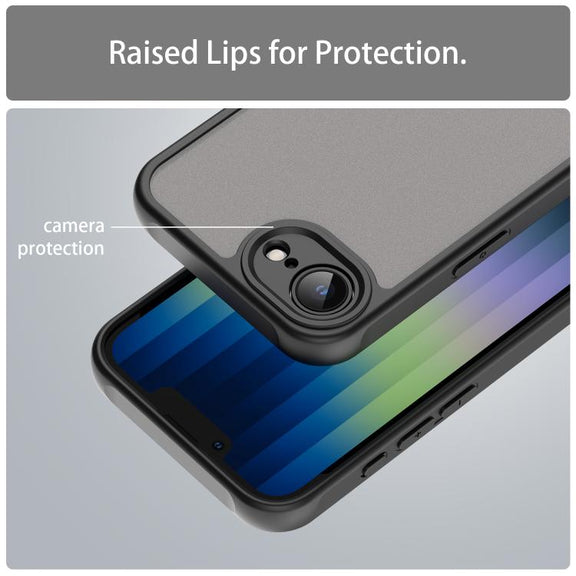 For iPhone 16e Fan Dun Series TPU Hybrid PC Frosted Phone Case(Black)