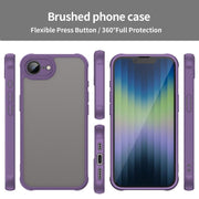 For iPhone 16e Fan Dun Series TPU Hybrid PC Frosted Phone Case(Purple)