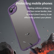 For iPhone 16e Fan Dun Series TPU Hybrid PC Frosted Phone Case(Purple)