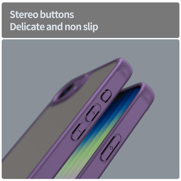 For iPhone 16e Fan Dun Series TPU Hybrid PC Frosted Phone Case(Purple)