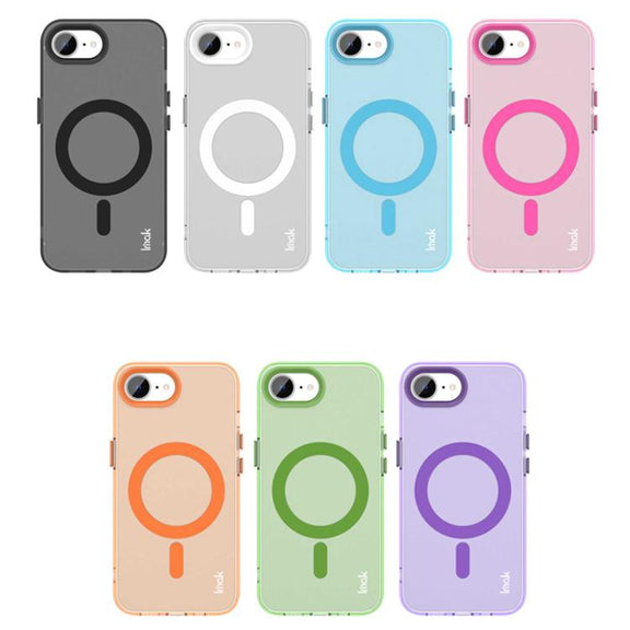 For iPhone 16e IMAK Candy Series Shockproof MagSafe Phone Case(Black)