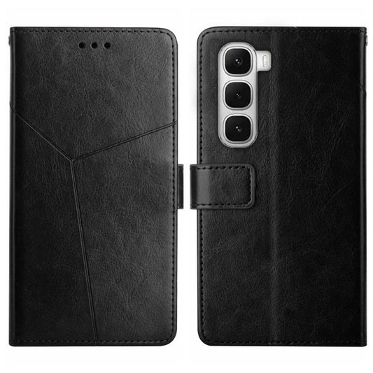 For Infinix Hot 60 Pro+ 4G Y-shaped Pattern Flip Leather Phone Case(Black) - free shipping - PMC Jewellery - Order now!