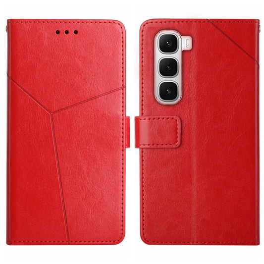 For Infinix Hot 60 Pro+ 4G Y-shaped Pattern Flip Leather Phone Case(Red) - free shipping - PMC Jewellery - Order now!