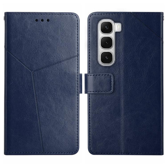 For Infinix Hot 60 Pro+ 4G Y-shaped Pattern Flip Leather Phone Case(Blue) - free shipping - PMC Jewellery - Order now!