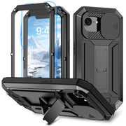 For iPhone 16e Sliding Camera IP68 Water-resistant Holder Phone Case(Black)