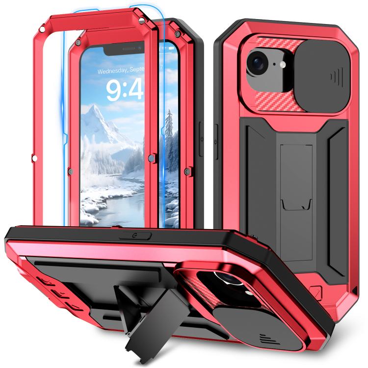 For iPhone 16e Sliding Camera IP68 Waterproof Holder Phone Case(Red) - iPhone 16e Cases by PMC TechLife | Online Shopping South Africa | PMC TechLife | Buy Now Pay Later Mobicred