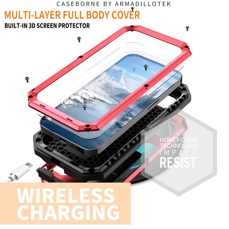 For iPhone 16e Sliding Camera IP68 Water-resistant Holder Phone Case(Red)